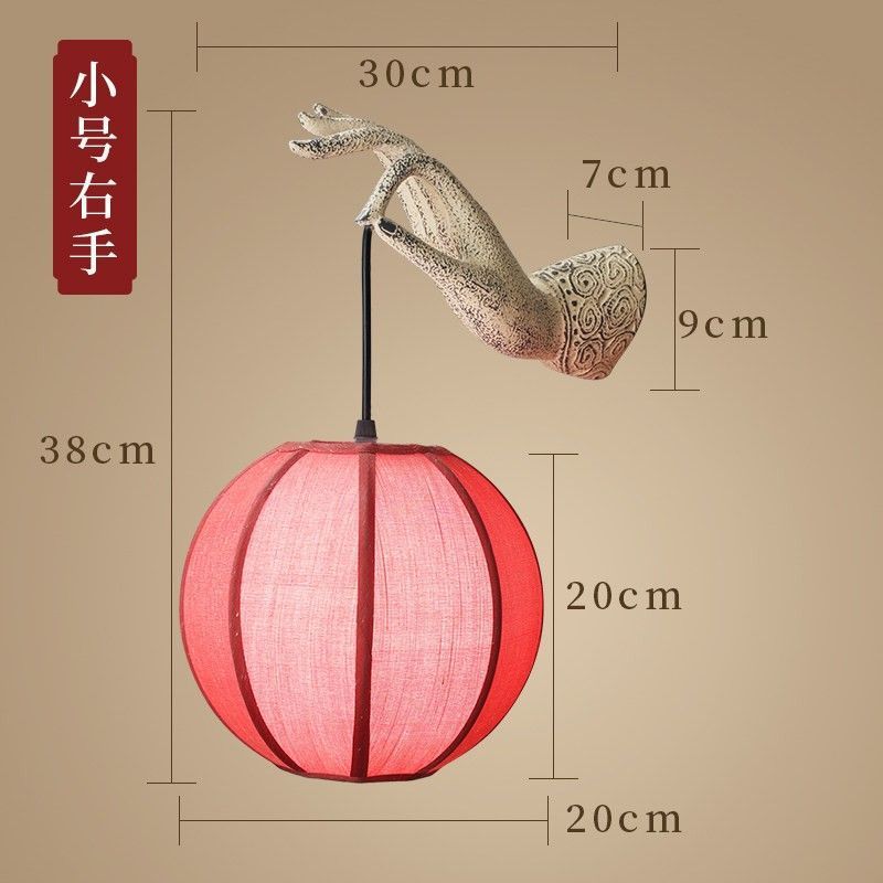 Creative new chinoiserie wall lamp tv wall corridor aisle courtyard balcony bedroom bedside lamp stairs lotus wall lamp