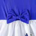 25 years of cross-border expertise – new girls' summer flutter sleeve dress: solid color top with floral print skirt
