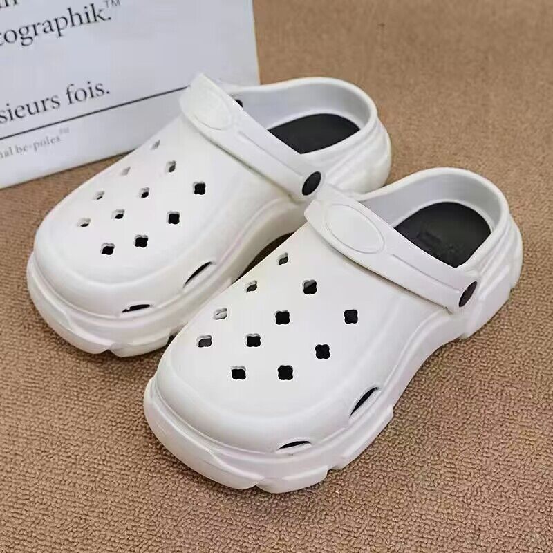 Crocs women's 2024new arrival soft bottom creative stylish two-wear casual toe cap with light hole slippers for women