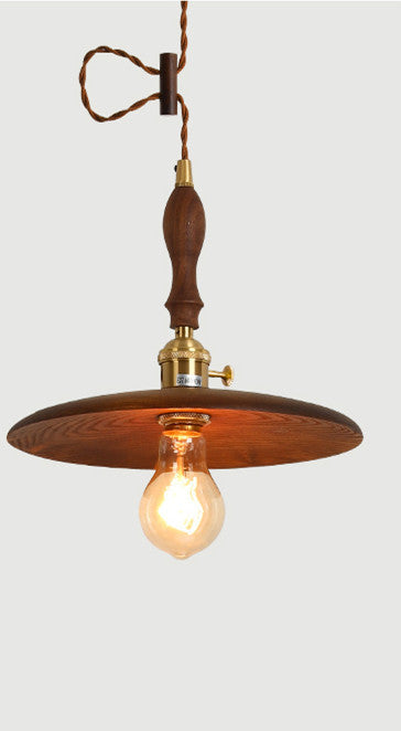 ins Nordic black walnut nostalgic lighting, bedroom bedside lamp, bar brass dining room lamp, wabi sandy chandelier