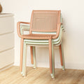 New arrival: thickened modern minimalist nordic dining chair - plastic chair, balcony outdoor vertical stripe leisure chair, stackable waiting chair