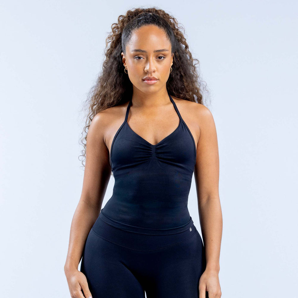 Dfyin stock cross-border high-elastic halter back tight long vest fitness sports vest detachable bra