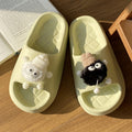 Cute 3d sock slippers for women, summer outdoor wear, thick sole, non-slip eva, indoor home one-strap slides, couple's sandals