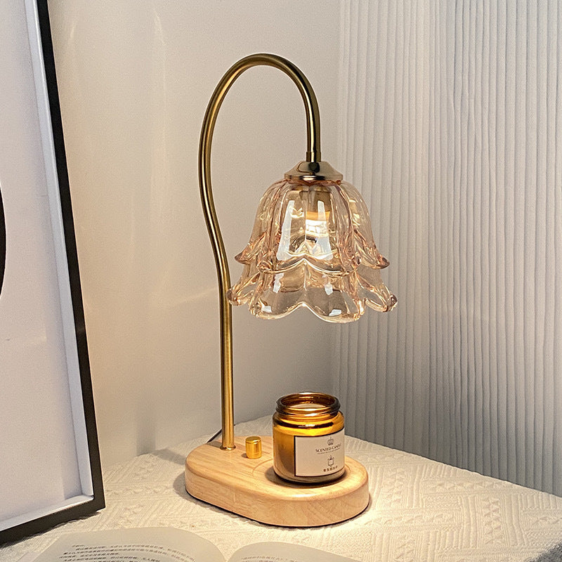Lily of the valley aromatherapy lamp, wax melting lamp, french retro bedroom bedside lamp, home decoration, atmosphere lamp, fireless fragrance table lamp