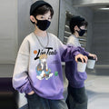 Boys' spring/autumn sweatshirt -  spring collection - relaxed fit long sleeve tee - mid-to-large size boys' top - new trendy & stylish design