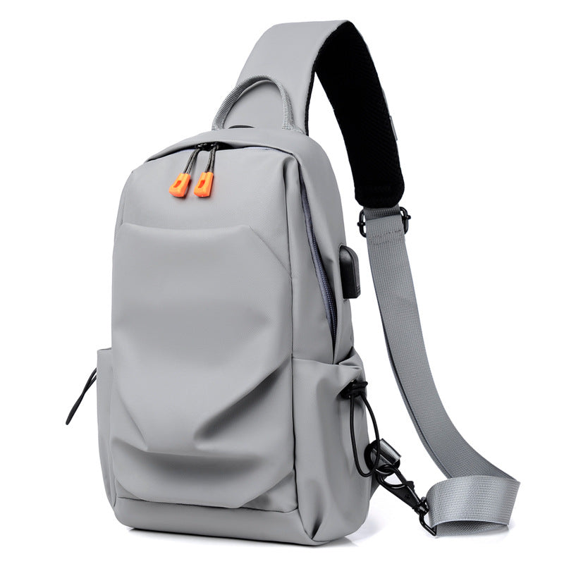 Factory new wholesale men's breast bag, water-proof and wear-resistant shoulder bag, simple and fashionable commuter messenger bag can be printed.
