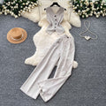 Korean style commute outfit sleeveless v-neck vest two-piece set women's summer high-waisted slimming fashion suit