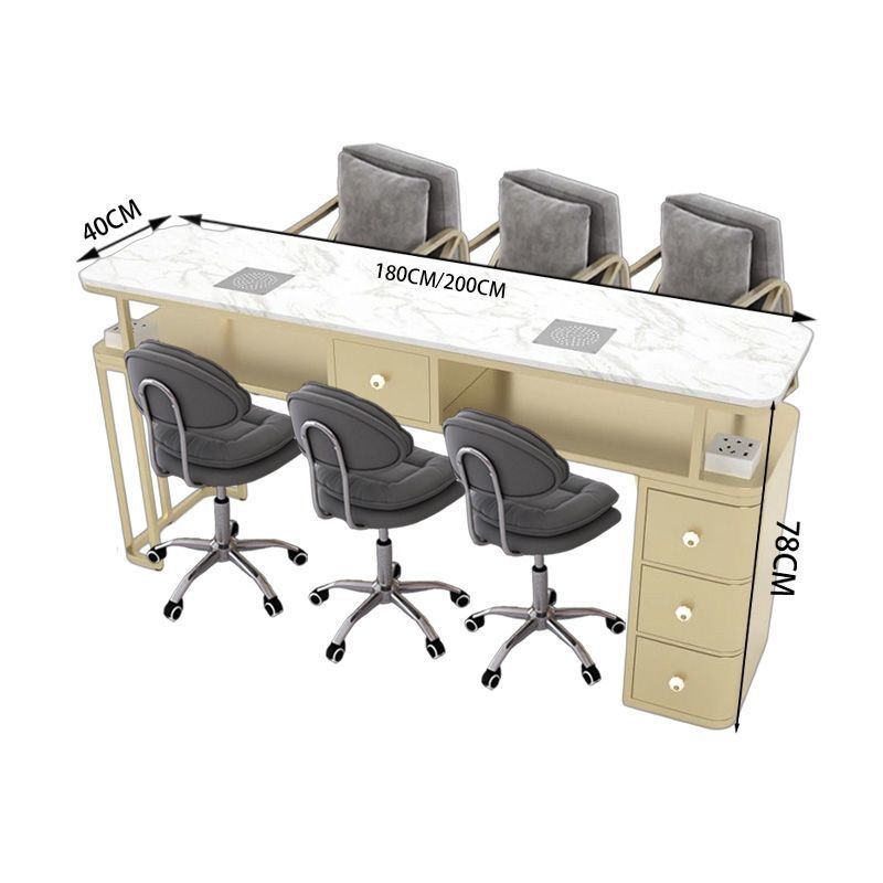 Nail art light luxury vacuum cleaner table single multi-function marble suit nail salon popular double table chair chair