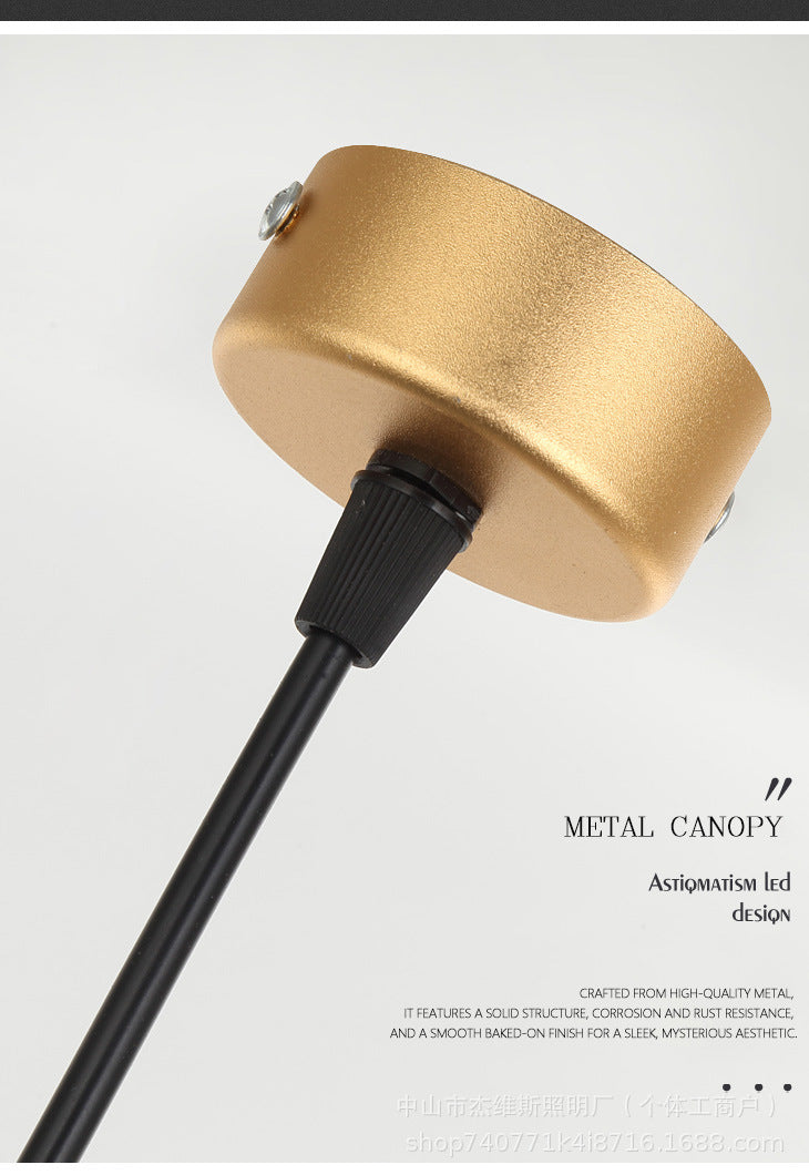 Luxury twisted gold linear pendant light - nordic minimalist single head hanging lamp for bedroom, bar, dining room, hallway, hotel