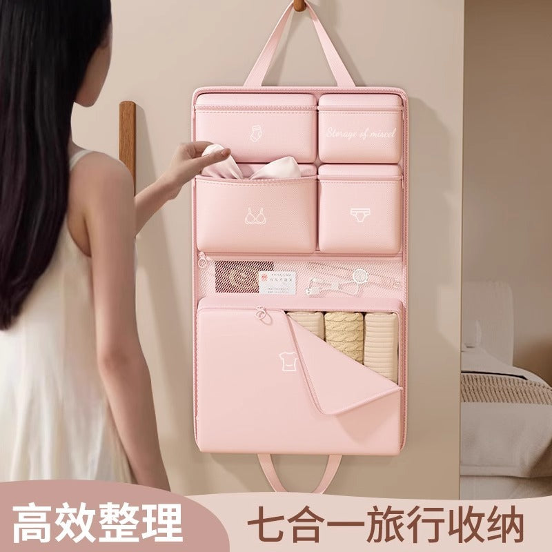 Seven-in-one travel storage hanging bag, underwear, socks, clothing, luggage hanging partition storage bag, an essential artifact for business trips
