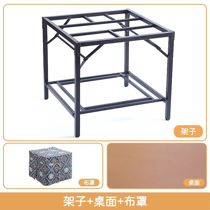 Sintered stone folding fire table - new winter square heating dining table for rental housing, dorms, and home study