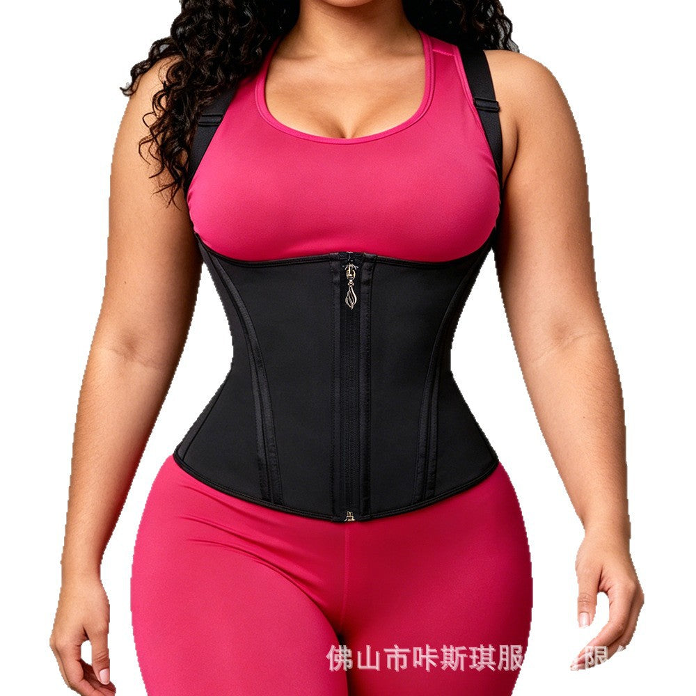Amazon fashion mesh sling body shaping vest tight shaping waist shaping clothes slimming look waist fitness vest