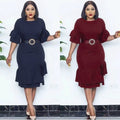 Fashion cross-border export women's dress african clothing plus size women's olwork clothing hip-covering cake skirt with belt