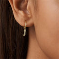 European and american cross-border retro fashion stainless steel gold-plated 26 english alphabet letter pendant earrings jewelry for women