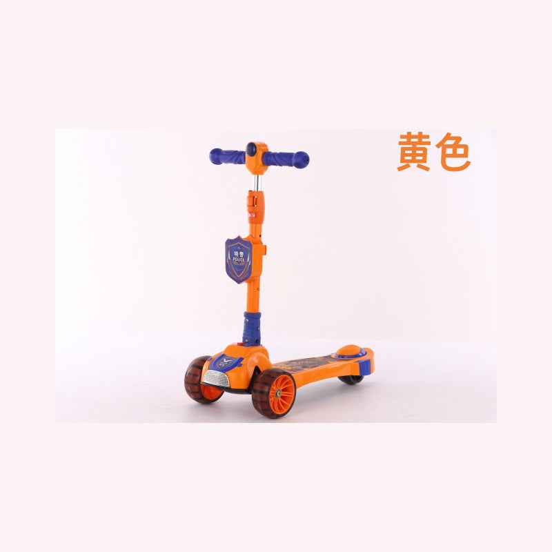 New children's meter high scooter foldable scooter stacking lifting meter high car big wheel flash children's skateboard folding