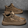 Men's martin boots: new 2025 autumn collection - high-top, british retro, fashionable casual leather shoes for men - thick sole, height increasing