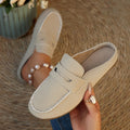 Exportplus size spring bean shoes flats slippers one-leg exportplus size lazy half slippers wholesale
