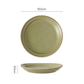 Japanese retro high-value ceramic steak plate, unique ceramic banquet kiln-change platter, dessert linear pattern dish