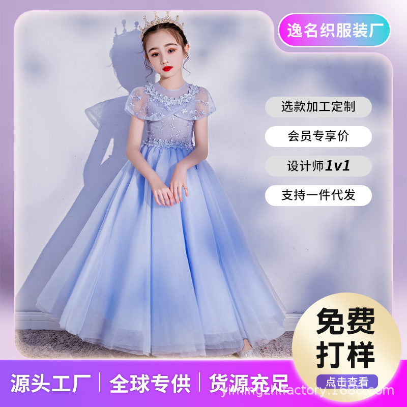 Customizable cross-border girls' dresses oem new little girl tutu skirt mesh princess dress children's skirt ages 3-14