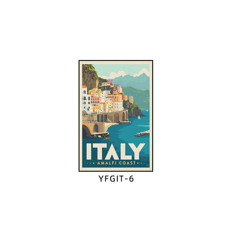 Italian landscape decoration painting retro nostalgic hotel KTV box hanging painting restaurant hotel homestay building mural