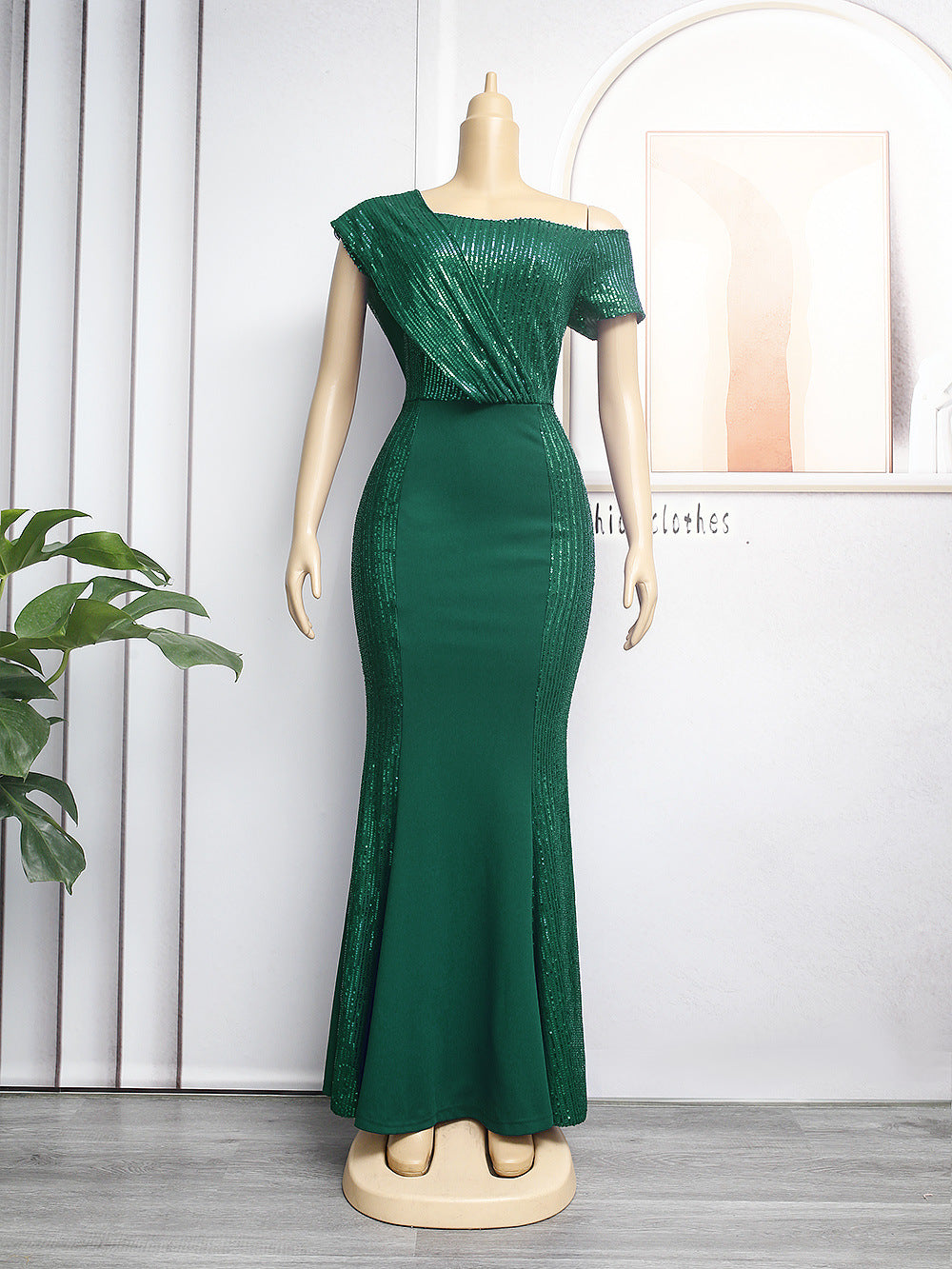Fashion e-commerce export cross-border supply africa  women's clothing sequin patchwork evening dress bridesmaid dress dress