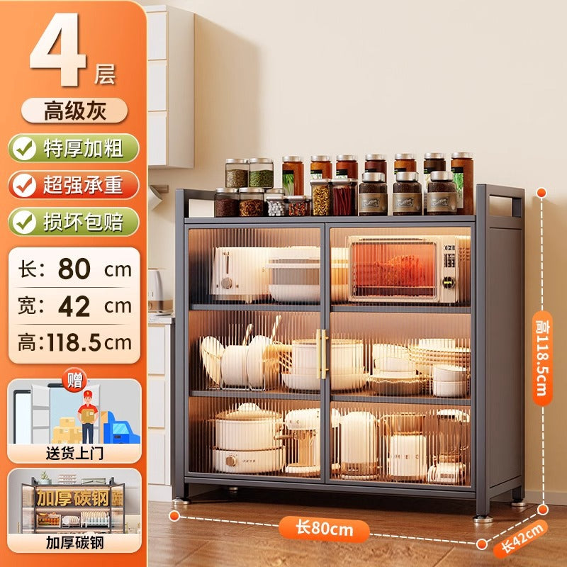 Kitchen multifunctional storage rack microwave oven storage cabinet slit storage cabinet floor-standing multi-layer cabinet cupboard shelf