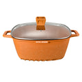 Oem personalized douyin popular square medical stone non-stick aluminum pot soup pot frying pan for home kitchen utensils wholesale pot