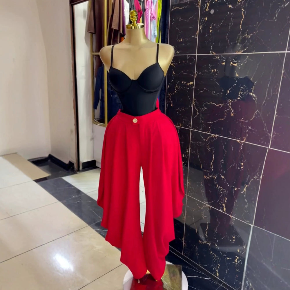 European and american cross-border women's fashion:  summer new arrivals - high-waisted, slimming, designer, loose wide-leg casual trousers
