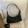 New arrivalaccessible luxury armpit bag for women, large capacity, trendy style, rivet design, crossbody tote bag, work clothing shoulder bag