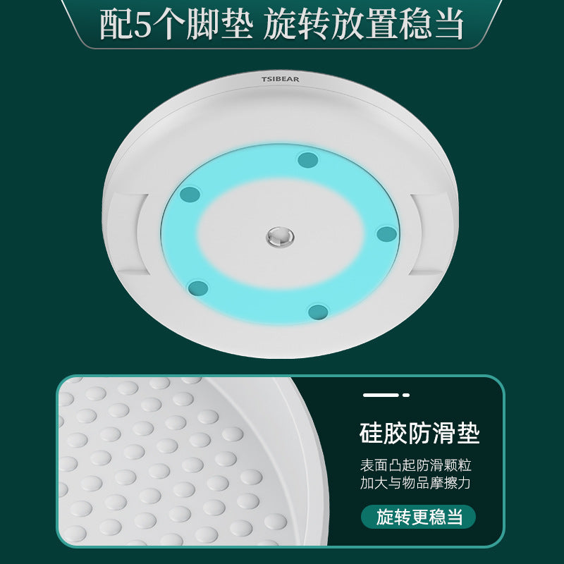 Kitchen round finishing storage box large capacity rotating storage household countertop non-slip multi-functional storage box wholesale