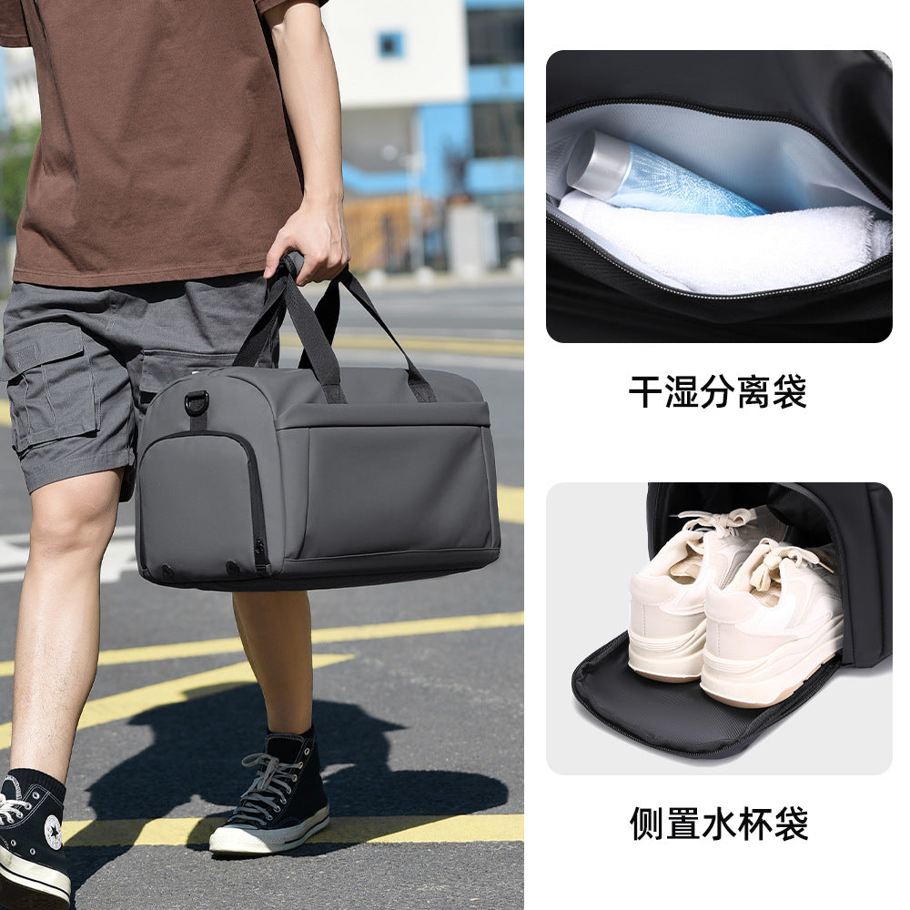 New short-distance travel bag, simple solid color storage bag, yoga fitness bag, unisex casual commuting shoulder bag