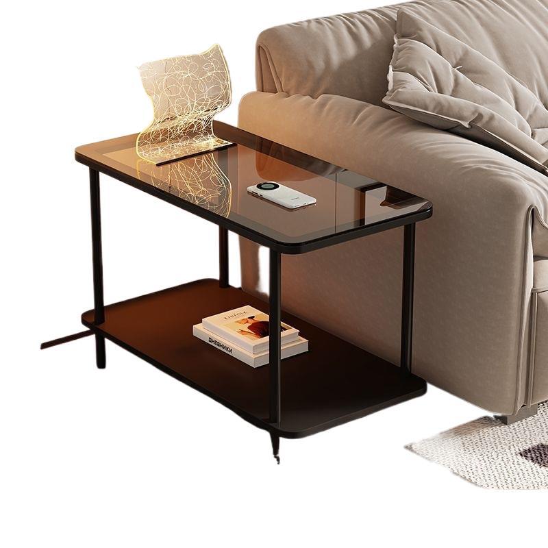 Movable small side table with slit storage rack, accessible luxury simple corner table, small table, sofa side coffee table, for home tea table