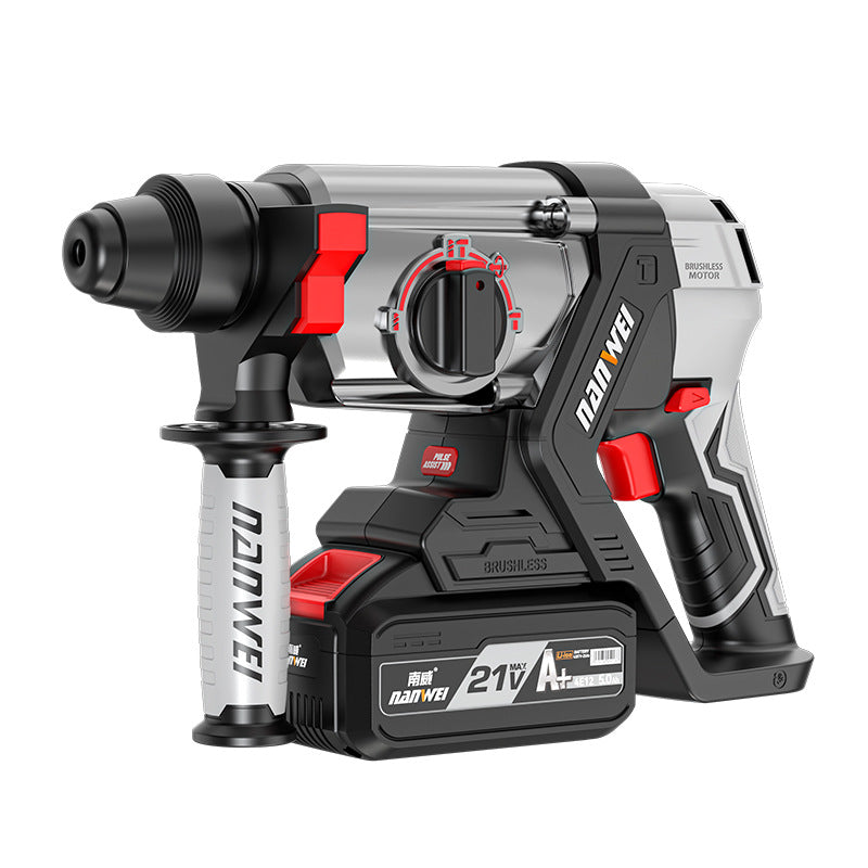 Nanwei brushless lithium electric hammer, pick, electric drill, three-purpose multi-function rechargeable power tool, wireless pulse electric drill