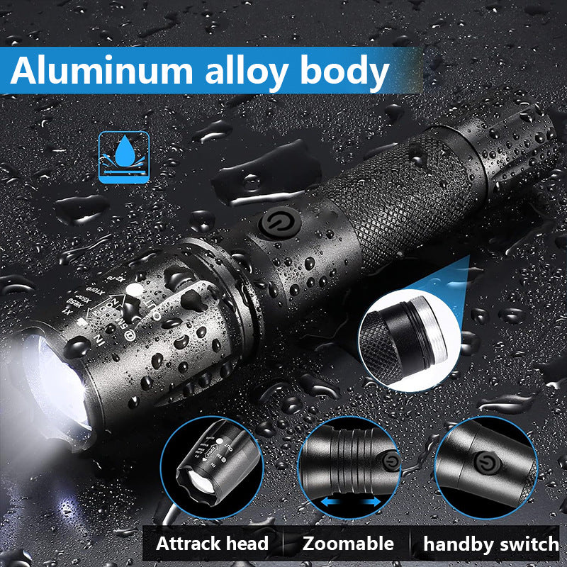 Cross-border new strong light rechargeable small flashlight household outdoor portable emergency rescue 18650 led flashlight