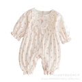Newborn baby stylish & chic spring outfit: floral princess romper for baby girls - perfect for spring and 100-day celebrations