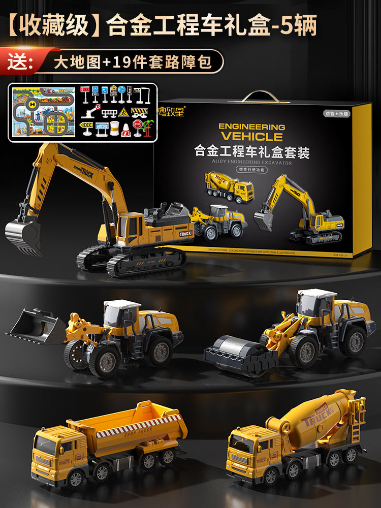 Bejies children's alloy fire truck set model ladder boy kids toy car excavator birthday gift