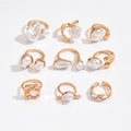 Open pearl ring wholesale - european & american cross-border fashion, high-end ring, unique & luxurious baroque geometric finger ring