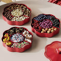 Luxury dried fruit platter - airtight nut & snack display - festive chinese new year home storage box - living room coffee table fruit bowl