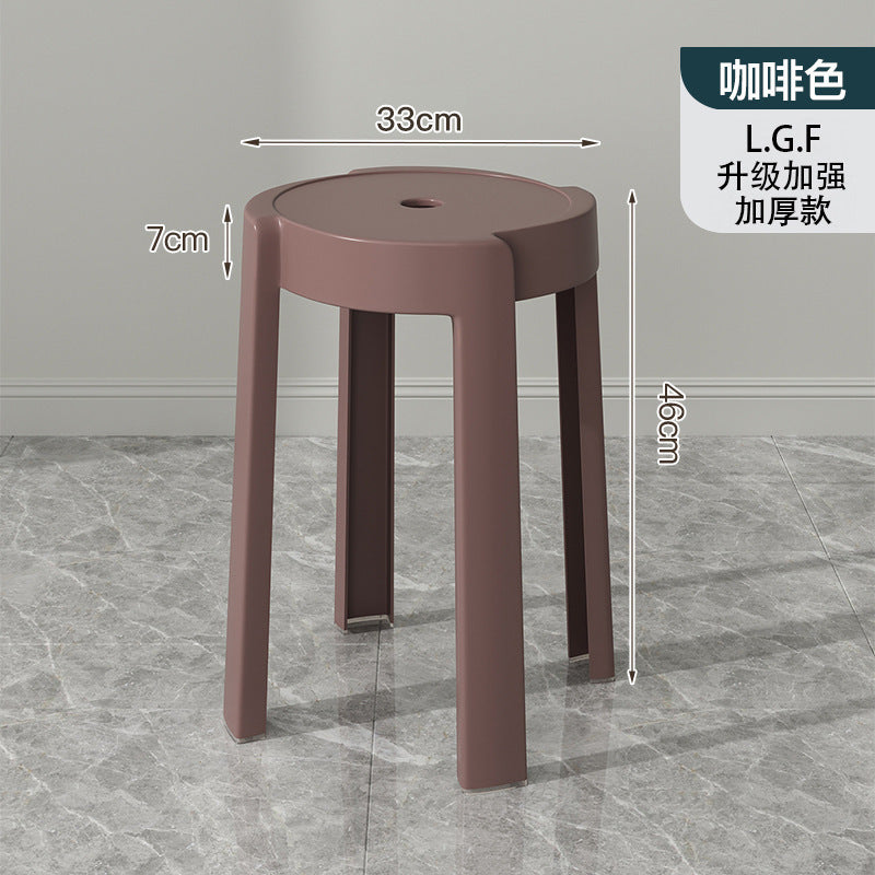 Popular plastic stool for home stackable thickened high stool windmill round plastic stool casual restaurant spare dining table and chairs