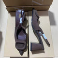 Zaexport2024 summer new arrival women's shoes, square buckle buckle, pointed toe, thick heel, high heel sandals, toe cap