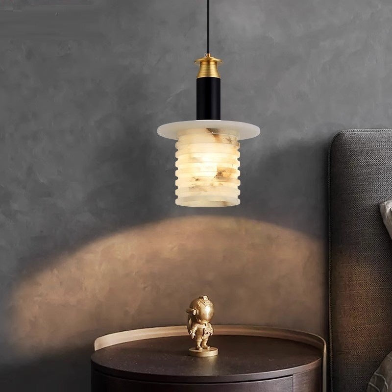 Chinese style spanish natural marble bedroom bedside pendant light modern creative hotel b&b restaurant bar counter small chandelier