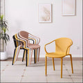Household casual plastic back chair stackable living room chair outdoor restaurant chair cafe high back scandinavian style