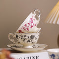 French-inspired, minimalist luxury afternoon tea milk mug, perfect for the office. classic retro ceramic teacup with a regal, courtly aesthetic