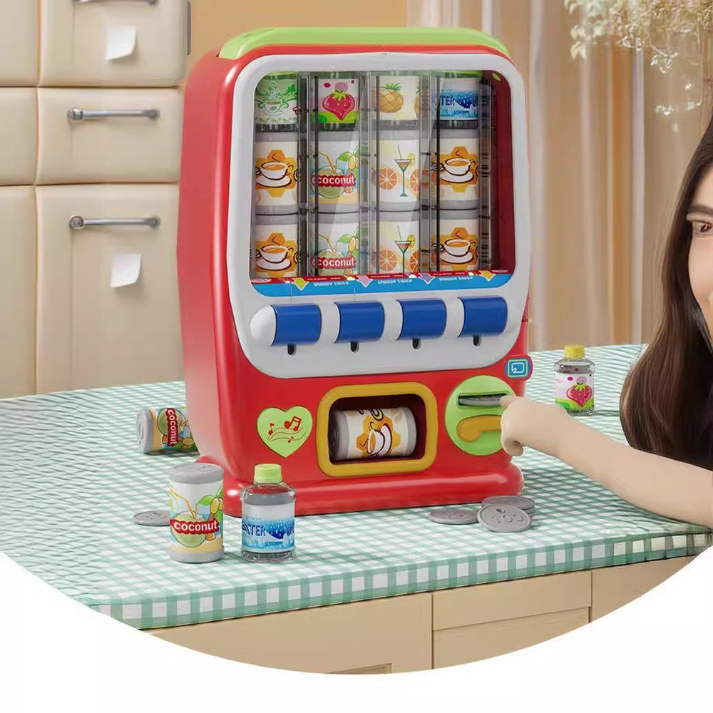 Automatic drink vending machine - kids' pretend play coin-operated toy - educational toy for boys and girls - birthday gift