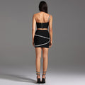 C7319 cross-border   fashion women's elegant diamond-embellished camisole bandeau mini skirt set - new arrival