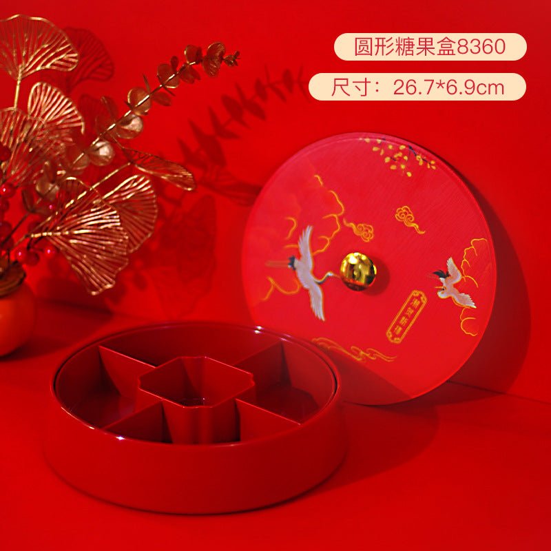 Chinese wedding candy plate Chinese New Year dried fruit box Internet celebrity explosion household living room snack plate housewarming new home nut plate