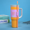 Owala double-walled vacuum insulated tumbler 40oz car cup with straw, temperature display, and car mount – perfect for business gifts