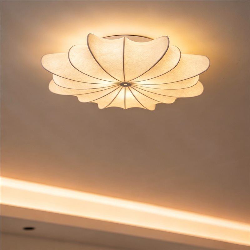 French retro bedroom ceiling light cream vintage dining room lamp italian designer living room bedroom silk ceiling light