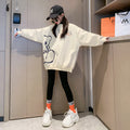 Girls'  new spring/autumn longline oversized jacket - trendy & chic top for girls - stylish spring/autumn sweatshirt