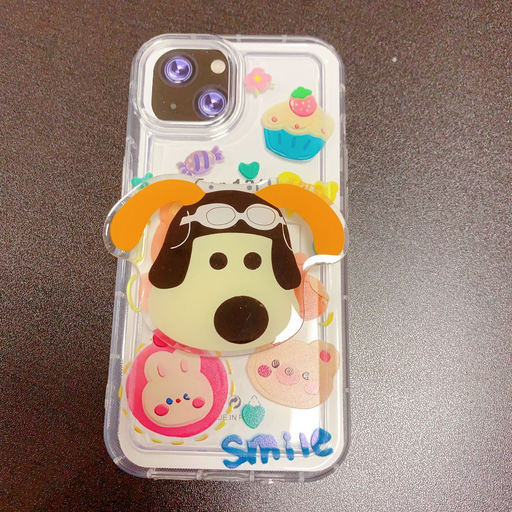 Creative desktop lazy stand melody kuromi/white rabbit/violent bear cartoon cute foldable mobile phone stand